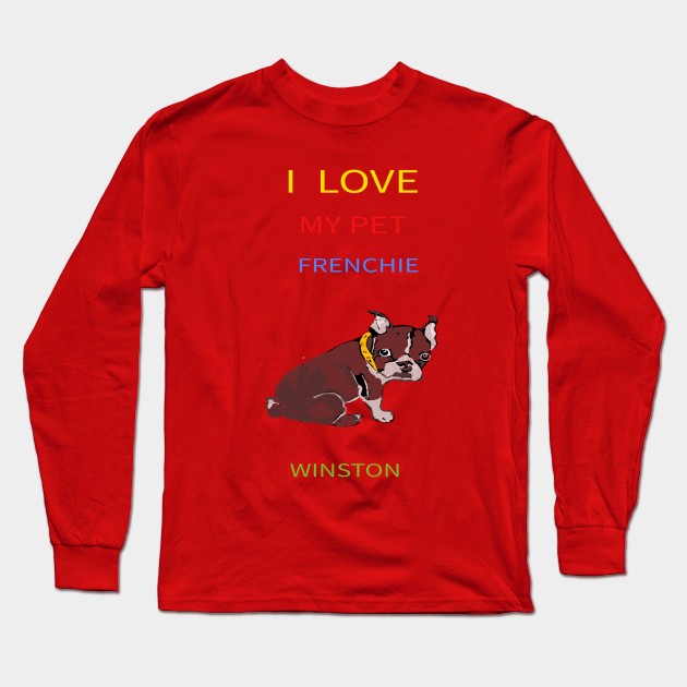 Pet Frenchie Winston Long Sleeve T-Shirt by Gattard